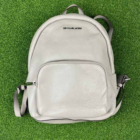 Michael Kors Pearl Grey Erin Medium Pebbled Leather Backpack main image 4